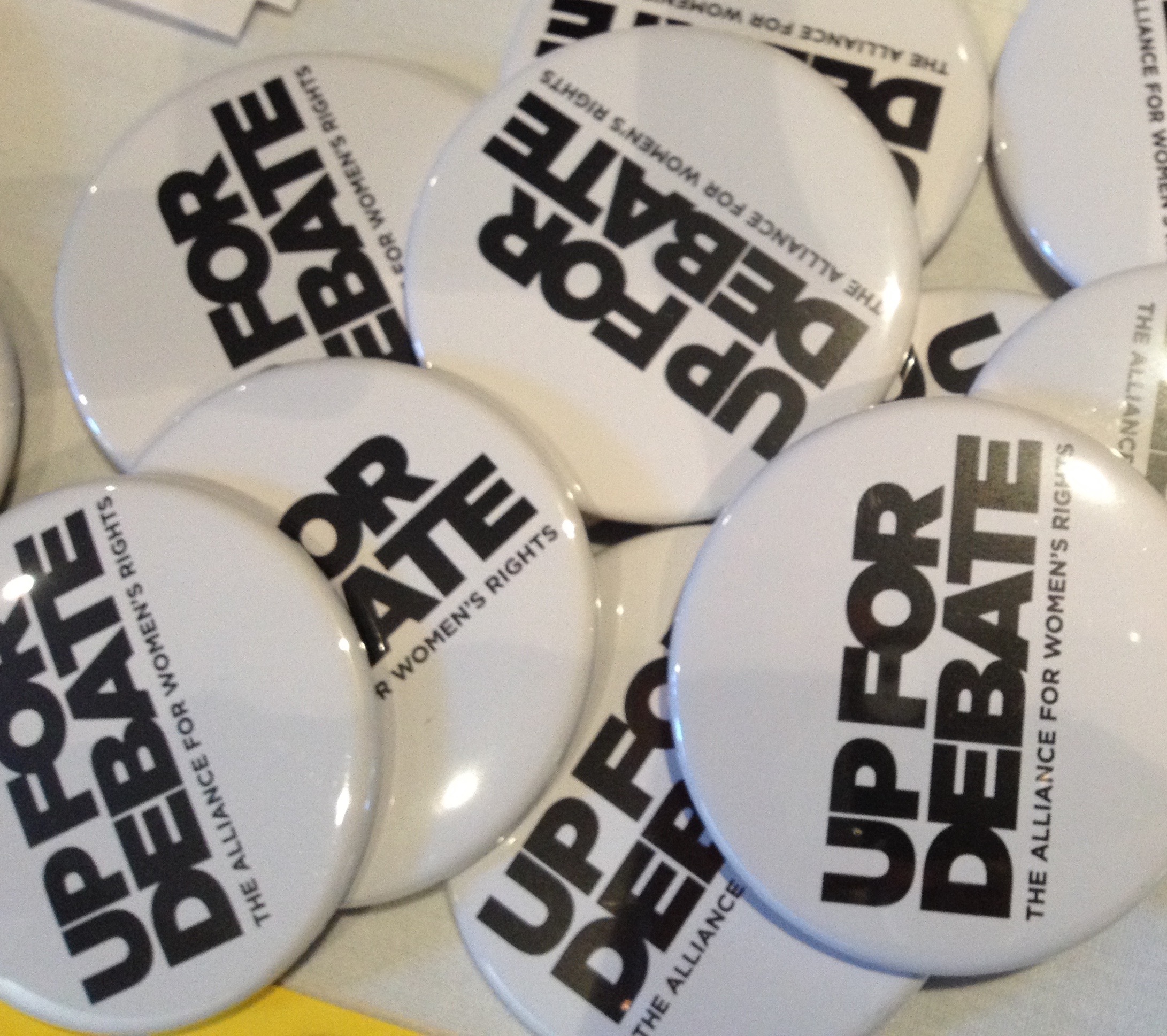 Up For Debate buttons